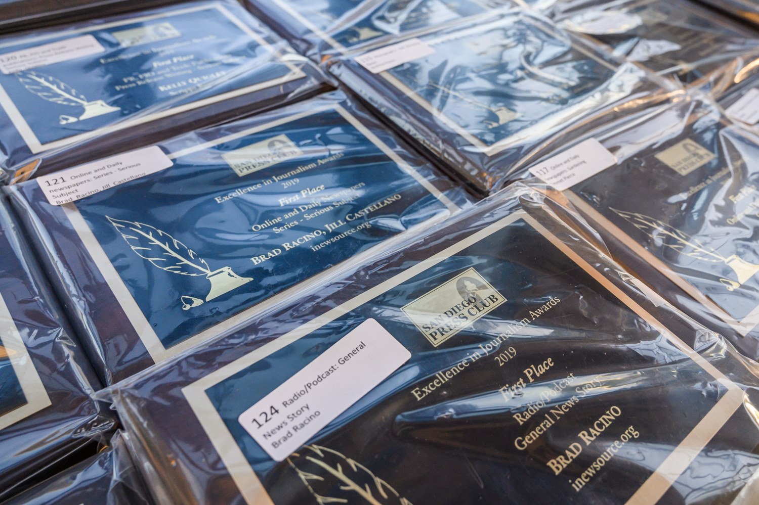 Plaques honoring EIJ Awards Winners